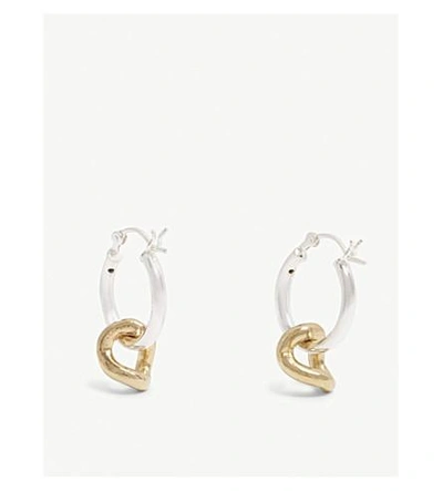 Shop Laura Lombardi Onda 魅力 英镑 银 和 黄铜 耳环 In Brass