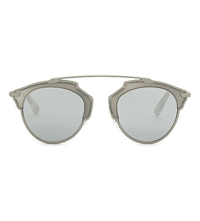 Shop Dior So Real Round Sunglasses In Tortoise Silver