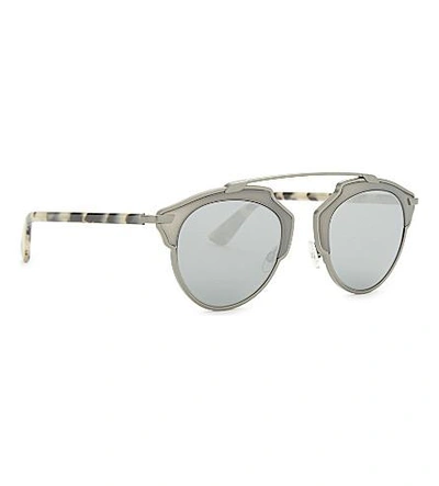 Shop Dior So Real Round Sunglasses In Tortoise Silver