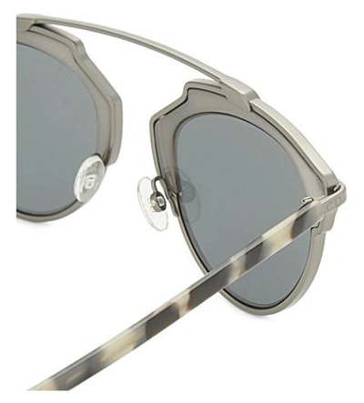 Shop Dior So Real Round Sunglasses In Tortoise Silver