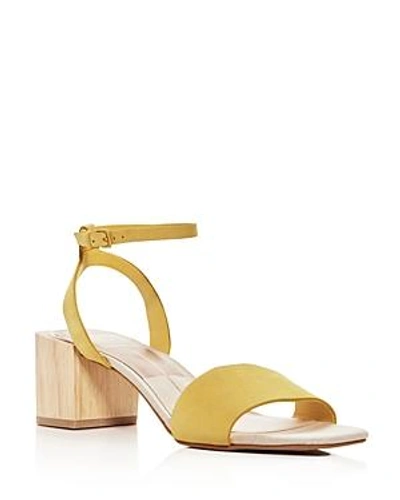 Shop Dolce Vita Women's Zarita Leather Block Heel Sandals In Yellow