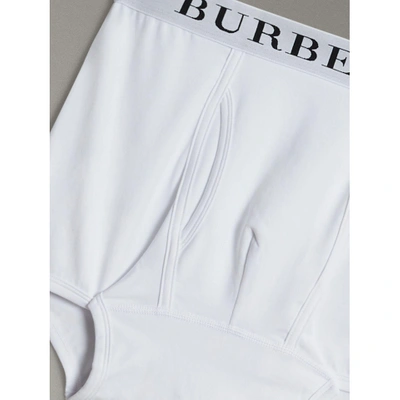 Shop Burberry Stretch Cotton Boxer Shorts In White