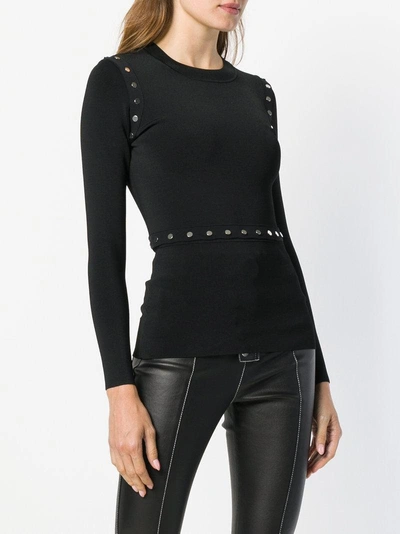 Shop Alexander Wang Studded Fitted Sweater - Black