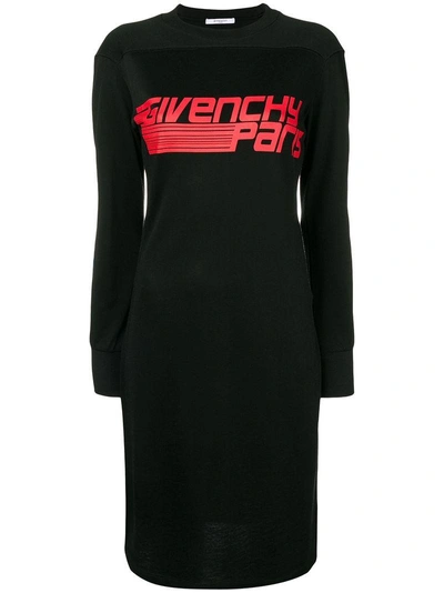 Shop Givenchy Kleid Mit Logo - Schwarz In Black