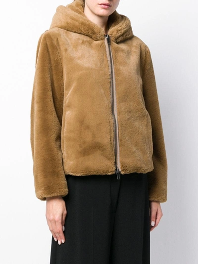 Shop Vince Faux Fur Jacket In Brown