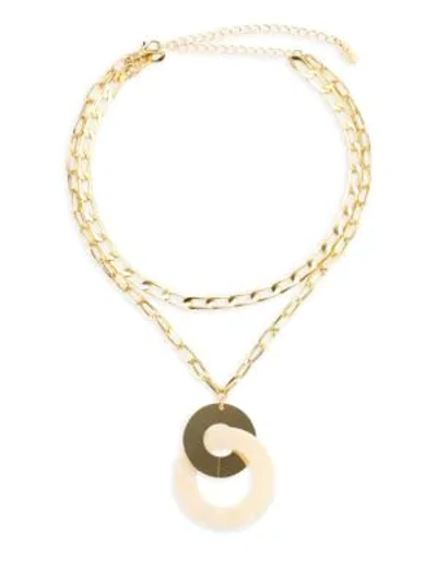 Shop Ettika 18k Goldplated Double Chain Pendant Necklace In Yellow Gold