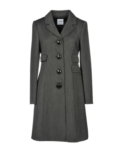 Shop Moschino Cheap And Chic Coats In Steel Grey
