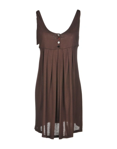 Shop Sportmax Code Short Dress In Dark Brown