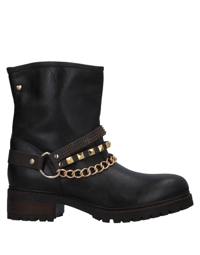 Shop Love Moschino Ankle Boot In Dark Brown