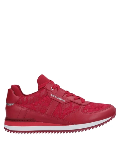 Shop Dolce & Gabbana Woman Sneakers Red Size 7.5 Soft Leather