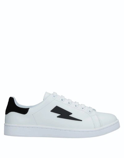 Shop Neil Barrett Woman Sneakers White Size 8 Soft Leather