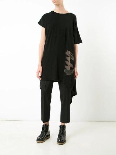 Shop Yohji Yamamoto Abstract Asymmetric T In Black