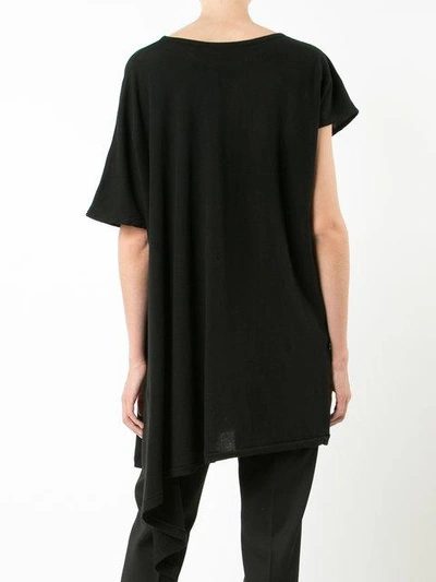 Shop Yohji Yamamoto Abstract Asymmetric T In Black