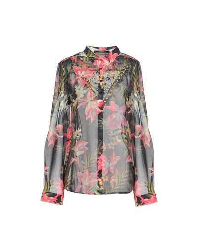 Shop Guess Floral Shirts & Blouses In Black