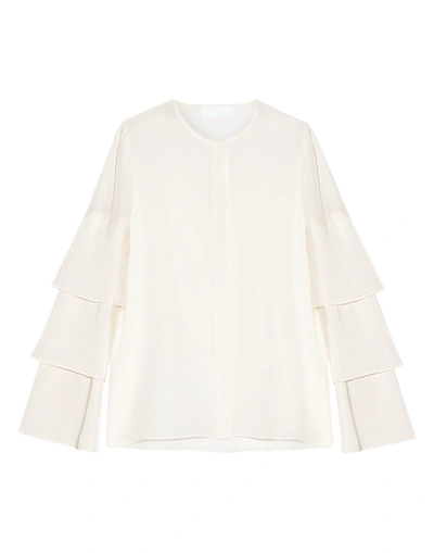 Shop Co Silk Shirts & Blouses In Ivory