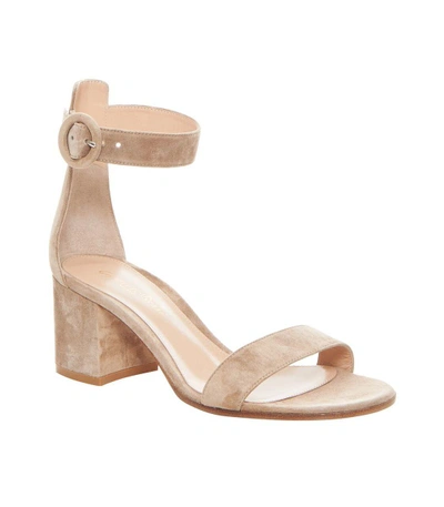 Shop Gianvito Rossi Nude Suede Heeled Sandal In Neutral