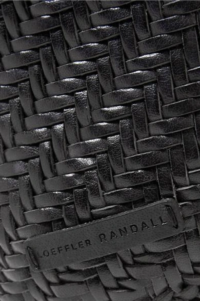 Shop Loeffler Randall Cleo Woven Leather Bucket Bag In Black