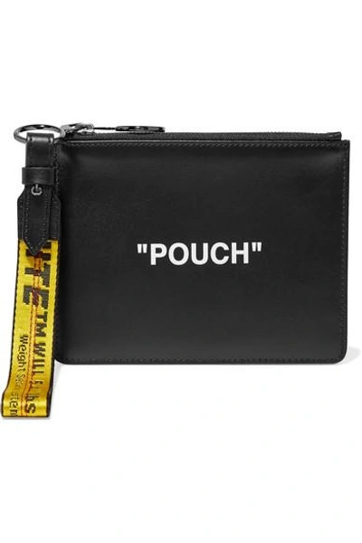 Shop Off-white Printed Leather Pouch In Black
