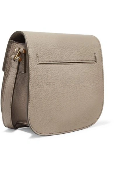 Shop Tom Ford Tara Small Textured-leather Shoulder Bag In Mushroom