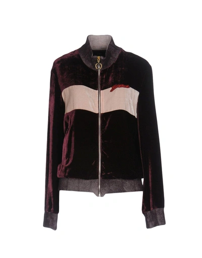 Shop Pinko Woman Sweatshirt Dark Purple Size M Viscose, Silk, Cotton, Elastane