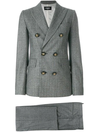 Shop Dsquared2 Checked Trouser Suit - Grey