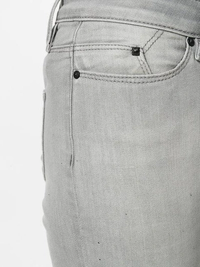 Shop Karl Lagerfeld Skinny Fringed Jeans In Grey