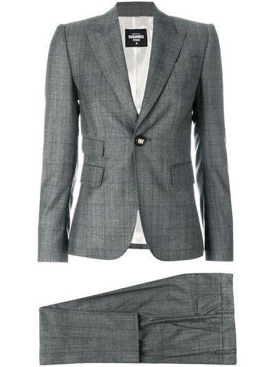 Shop Dsquared2 Checked Trouser Suit In Grey