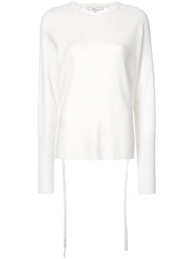 Shop Tibi Ruched Back Sweater - White