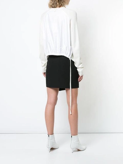 Shop Tibi Ruched Back Sweater - White