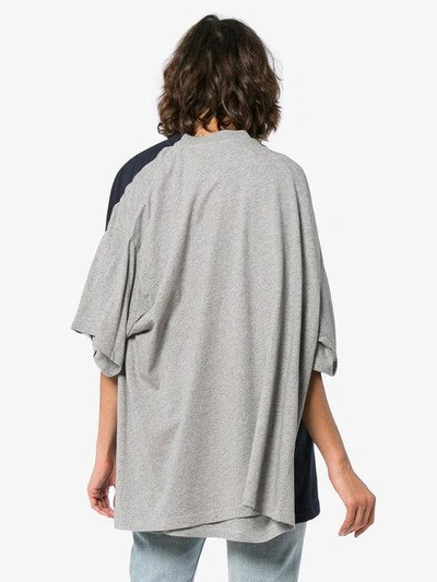 Shop Y/project Y / Project Bi Colour Double Sleeve Cotton T Shirt - Grey