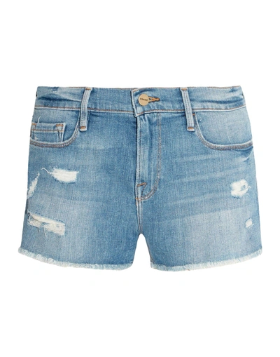 Shop Frame Denim Shorts In Blue