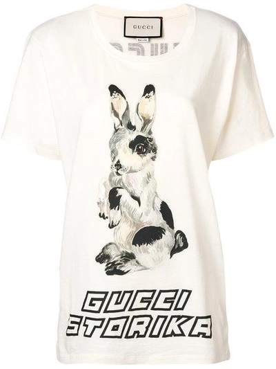 Shop Gucci Storika T-shirt In Neutrals