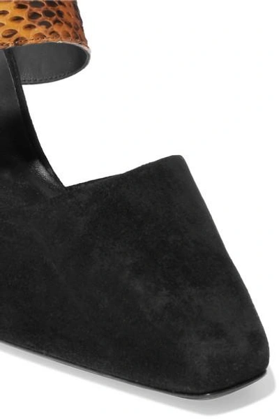 Shop Neous Seven Suede And Elaphe Mules In Black