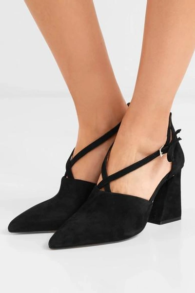 Shop Ganni Suede Pumps In Black