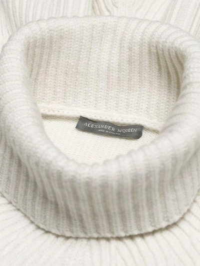 Shop Alexander Mcqueen Ruffled Turtleneck Knit In White
