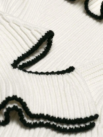 Shop Alexander Mcqueen Ruffled Turtleneck Knit In White