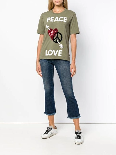 Shop Love Moschino Embellished T-shirt - Green