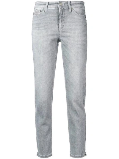 Shop Cambio Skinny Fit Tapered Jeans In Grey