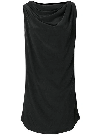 Shop Rick Owens Boat Neck Sleeveless Tunic In Black