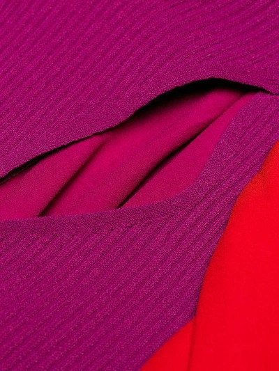 Shop Alexander Mcqueen Cut Out Contrast Dress In Pink & Purple