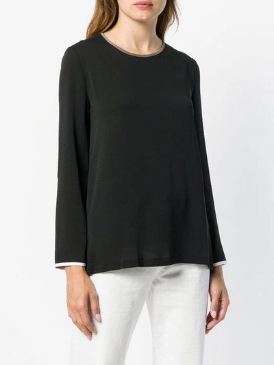 Shop Max Mara Long Sleeved Blouse - Black