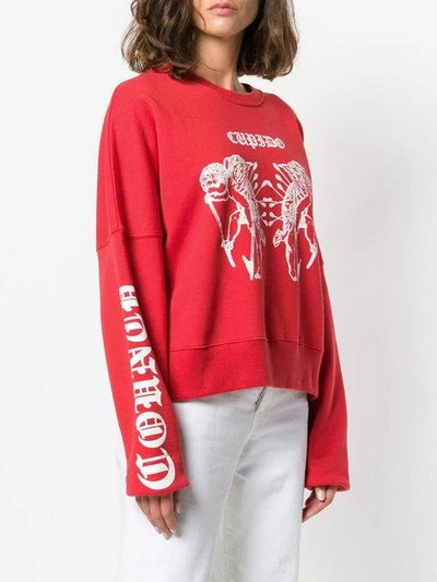 Shop Marcelo Burlon County Of Milan Cupid Print Sweatshirt In Red