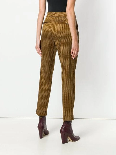 Shop Etro Jacquard Trousers - Brown