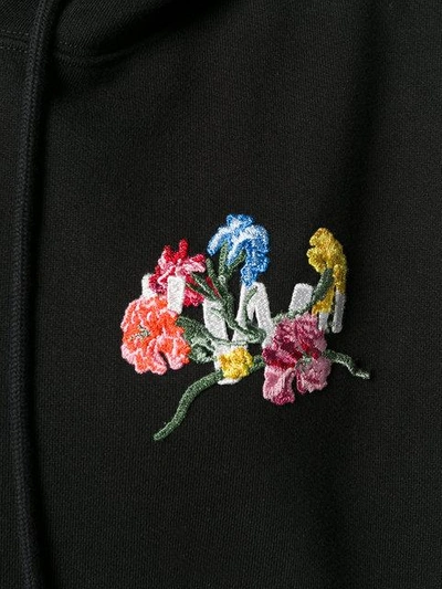 Shop Off-white Floral Embroidered Hoodie - Black