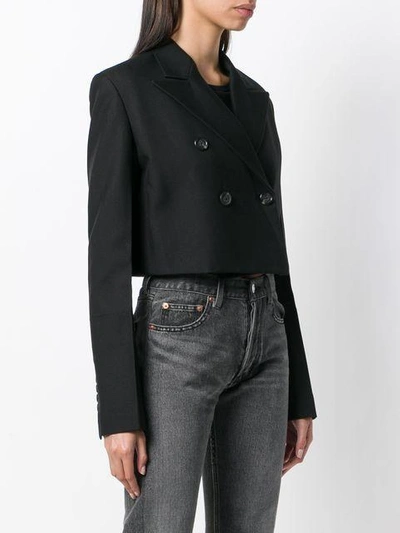 Shop Helmut Lang Classic Cropped Blazer In Black