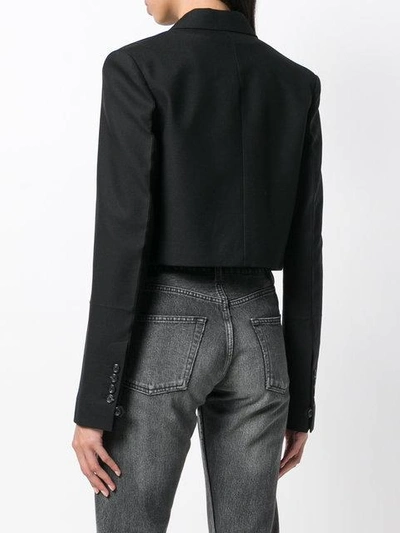 Shop Helmut Lang Classic Cropped Blazer In Black