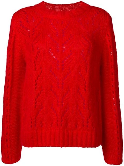 Shop Semicouture Crochet Knit Jumper - Red
