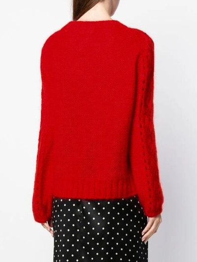 Shop Semicouture Crochet Knit Jumper - Red