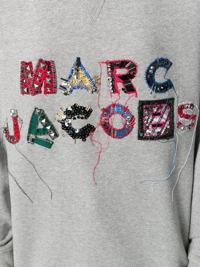 Shop Marc Jacobs Logo Embroidered Sweatshirt In Grey