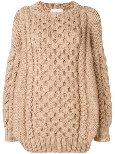 Shop I Love Mr Mittens Cable-knit Sweater - Brown